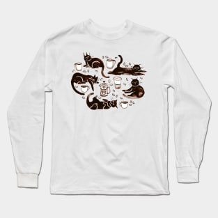 Black cats and coffee Long Sleeve T-Shirt